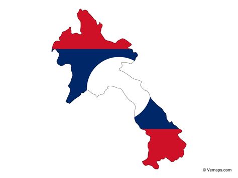 laos flag map